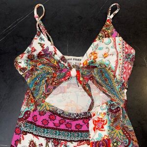 Colorful Paisley Print Dress